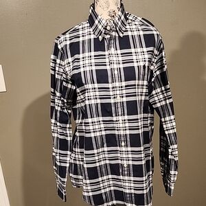 Classic Ralph Lauren Navy and White Plaid Shirt